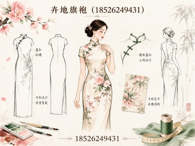 东丽区手绘旗袍展示图
